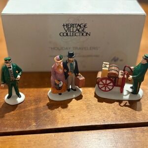 Department 56 Holiday Travelers Heritage Village OS Figurine Set Multicolor 3pc